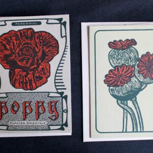 Letterpress Poppy Flower Cards